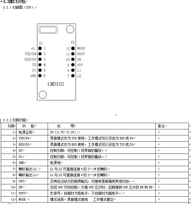 485语音？長MD102接口注明